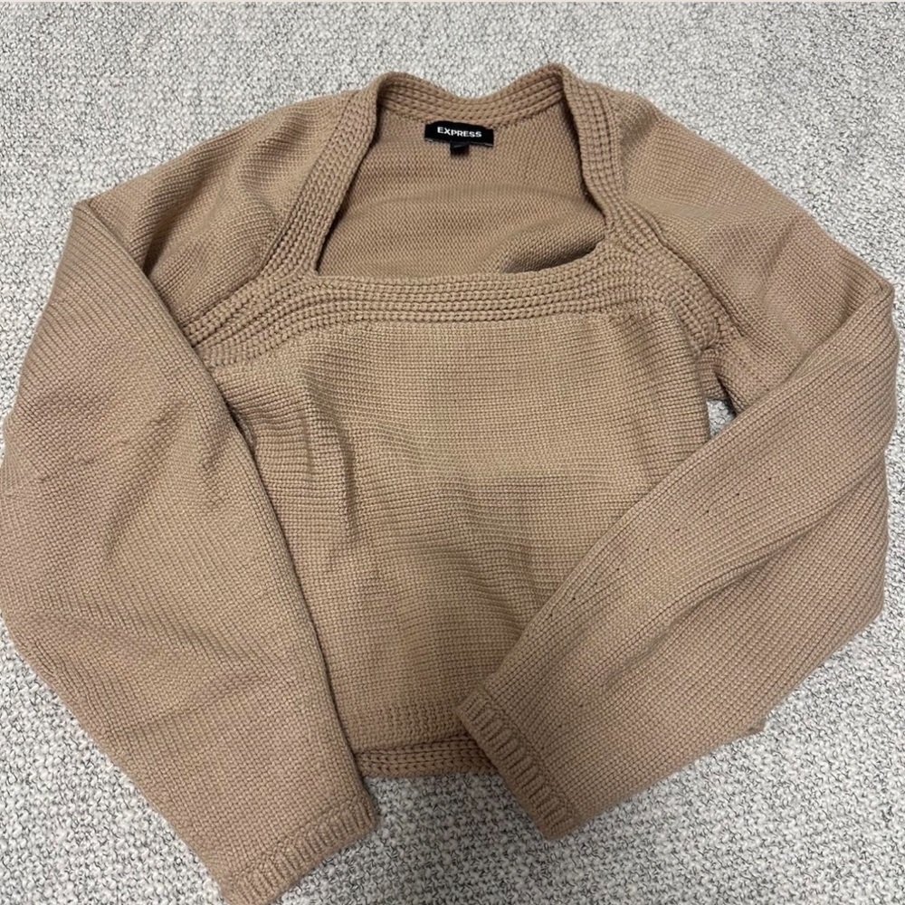 Express Women's Brown Knit Sweater